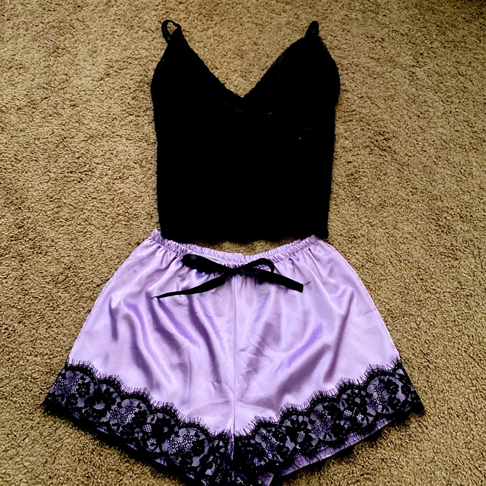 Satin and lace sleep set
